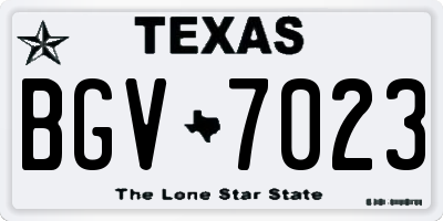 TX license plate BGV7023