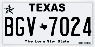 TX license plate BGV7024