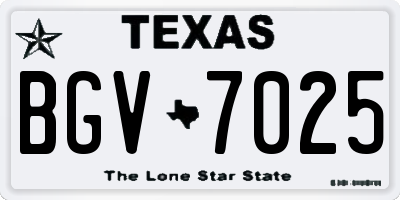 TX license plate BGV7025