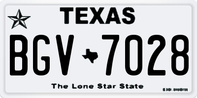 TX license plate BGV7028