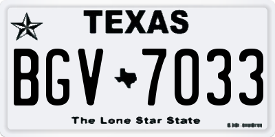 TX license plate BGV7033