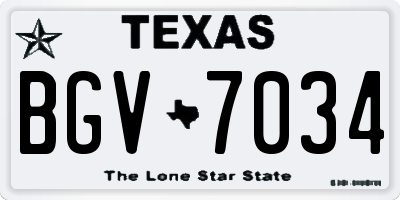 TX license plate BGV7034