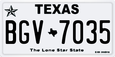 TX license plate BGV7035