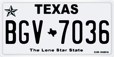 TX license plate BGV7036