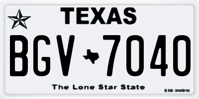 TX license plate BGV7040