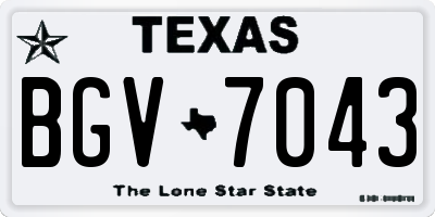 TX license plate BGV7043