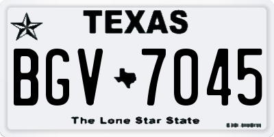 TX license plate BGV7045