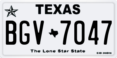 TX license plate BGV7047