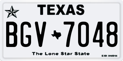 TX license plate BGV7048
