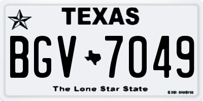 TX license plate BGV7049