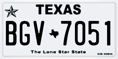 TX license plate BGV7051