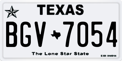 TX license plate BGV7054
