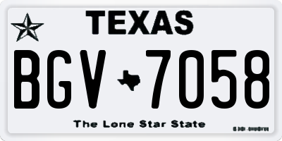 TX license plate BGV7058