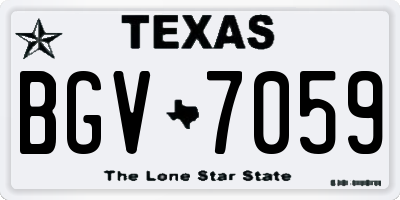 TX license plate BGV7059