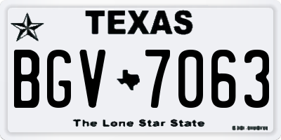 TX license plate BGV7063
