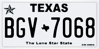 TX license plate BGV7068