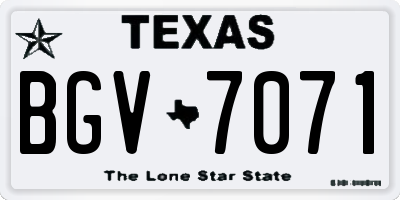 TX license plate BGV7071