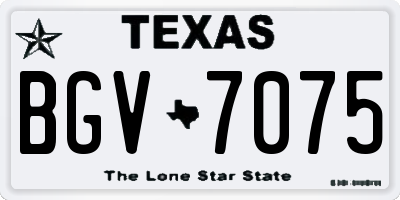 TX license plate BGV7075