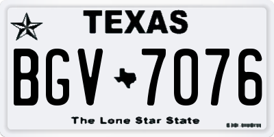 TX license plate BGV7076