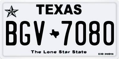 TX license plate BGV7080