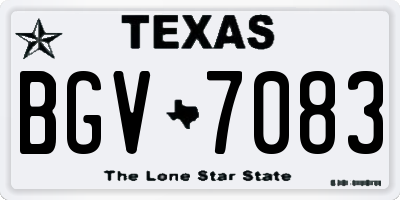 TX license plate BGV7083