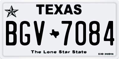 TX license plate BGV7084