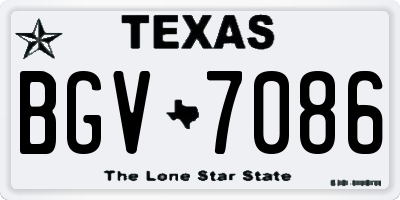TX license plate BGV7086