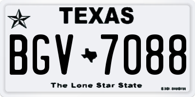 TX license plate BGV7088