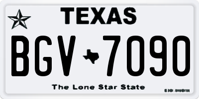 TX license plate BGV7090