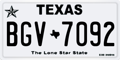 TX license plate BGV7092