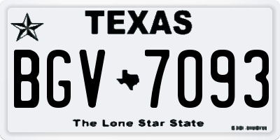 TX license plate BGV7093