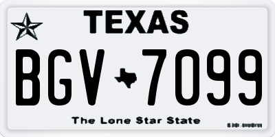 TX license plate BGV7099