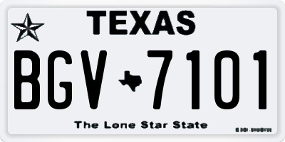 TX license plate BGV7101