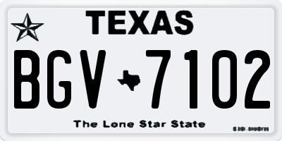TX license plate BGV7102