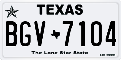TX license plate BGV7104