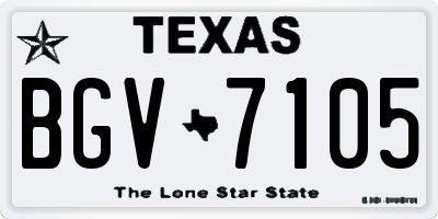 TX license plate BGV7105