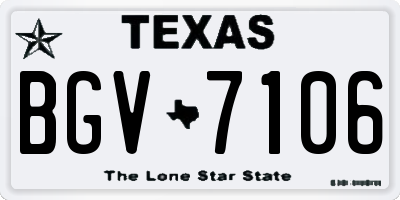 TX license plate BGV7106