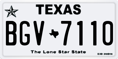 TX license plate BGV7110