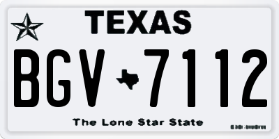 TX license plate BGV7112