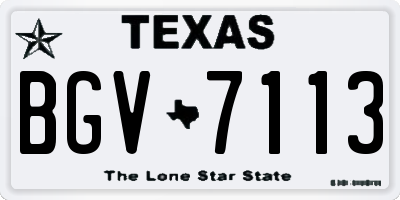 TX license plate BGV7113