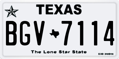 TX license plate BGV7114