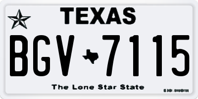 TX license plate BGV7115