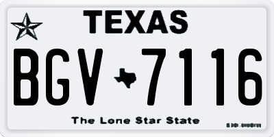 TX license plate BGV7116