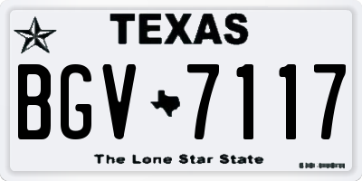 TX license plate BGV7117