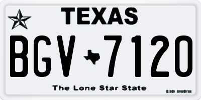 TX license plate BGV7120