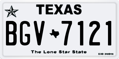TX license plate BGV7121