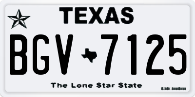 TX license plate BGV7125