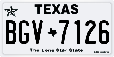 TX license plate BGV7126