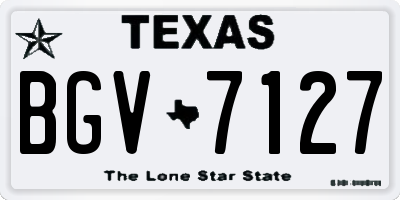 TX license plate BGV7127