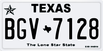 TX license plate BGV7128